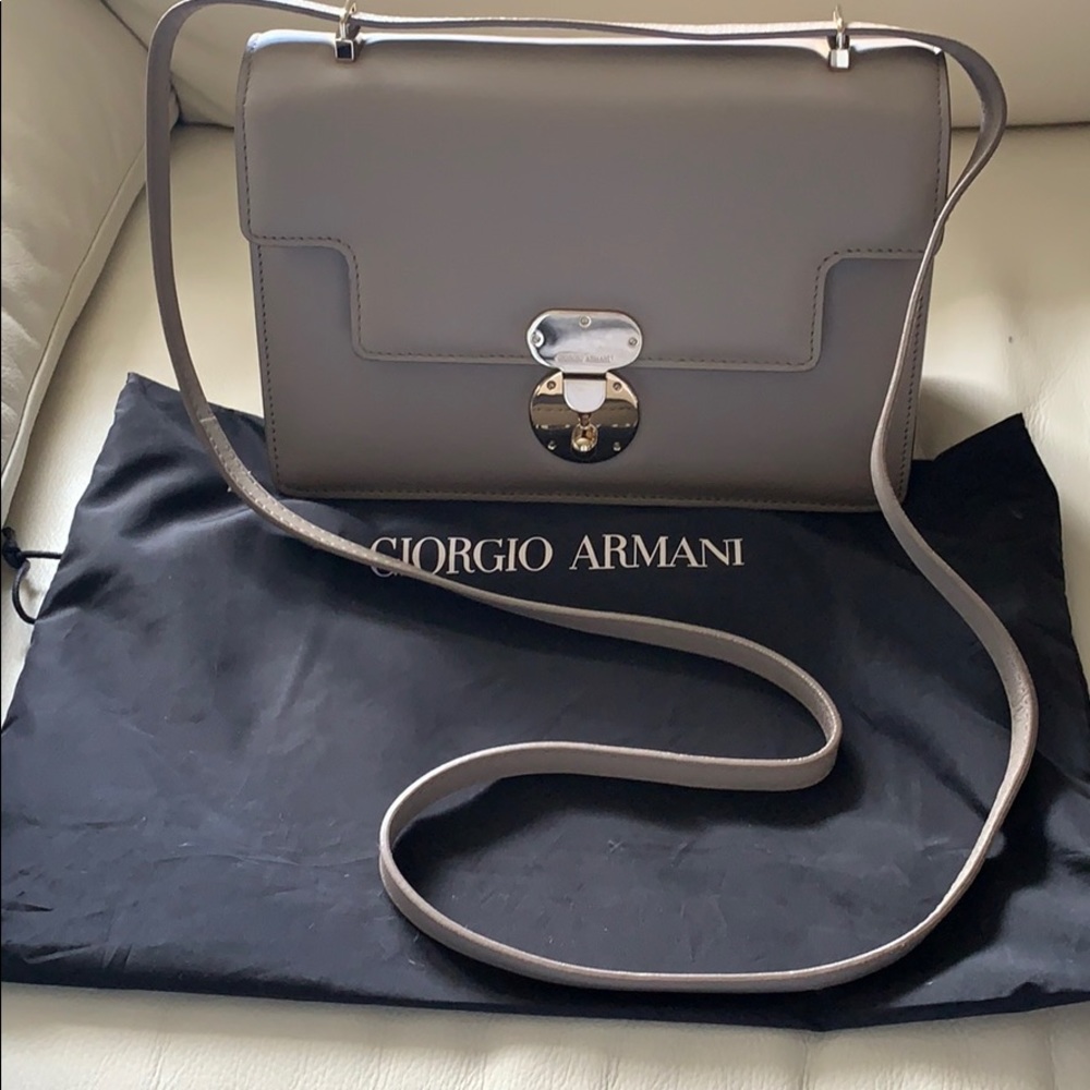 Giorgio Armani flap bag in taupe